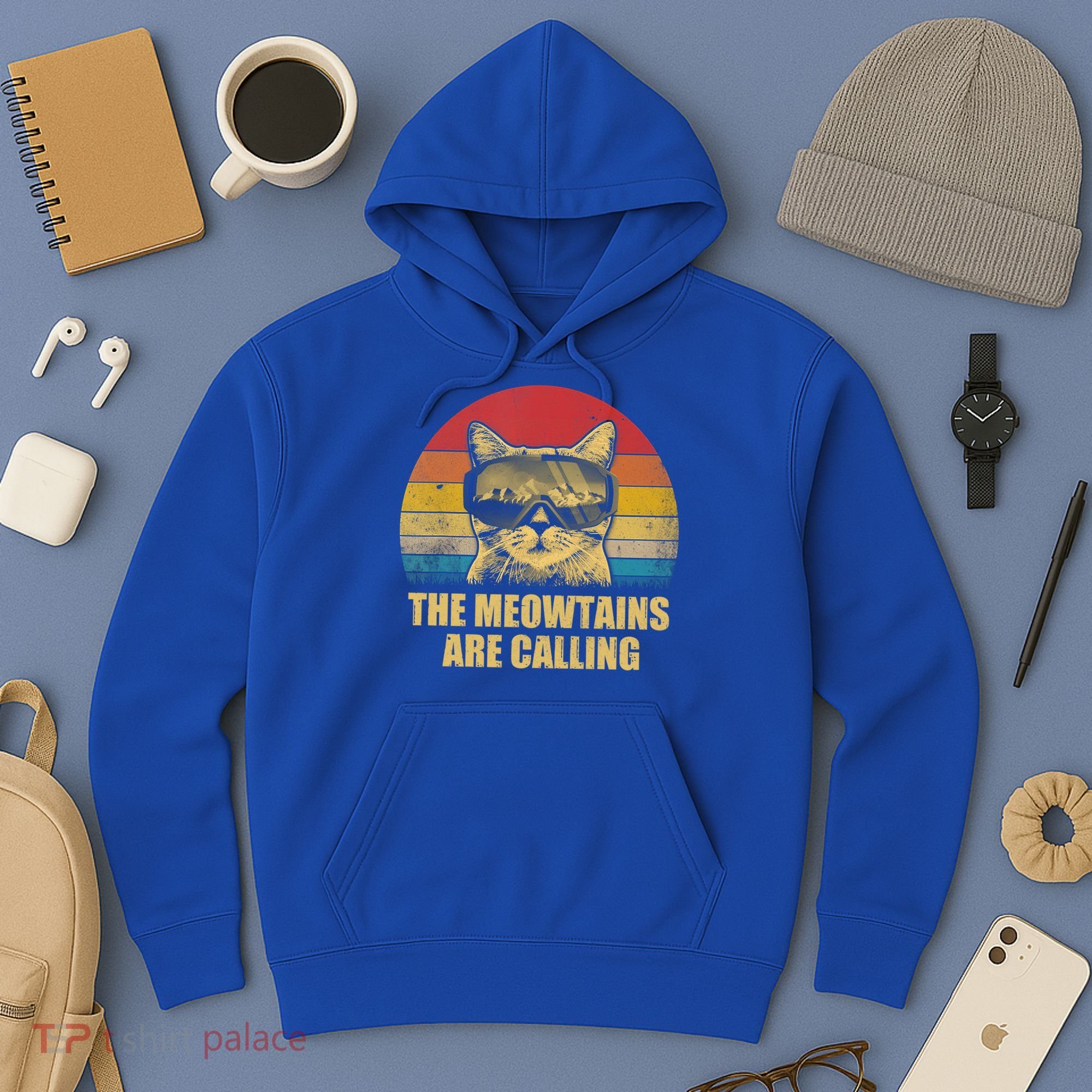 The Meowtains Are Calling Funny Cat Ski Snowboard Goggles Gift Hoodie