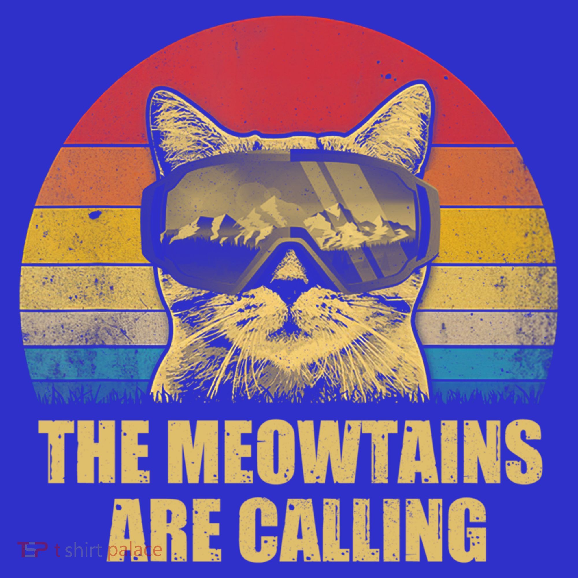 The Meowtains Are Calling Funny Cat Ski Snowboard Goggles Gift Women's Tank Top