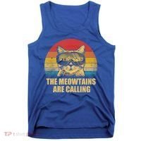 The Meowtains Are Calling Funny Cat Ski Snowboard Goggles Gift Tank Top thumb 0
