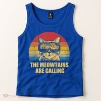 The Meowtains Are Calling Funny Cat Ski Snowboard Goggles Gift Tank Top thumb 2