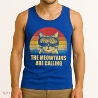 The Meowtains Are Calling Funny Cat Ski Snowboard Goggles Gift Tank Top thumb 3