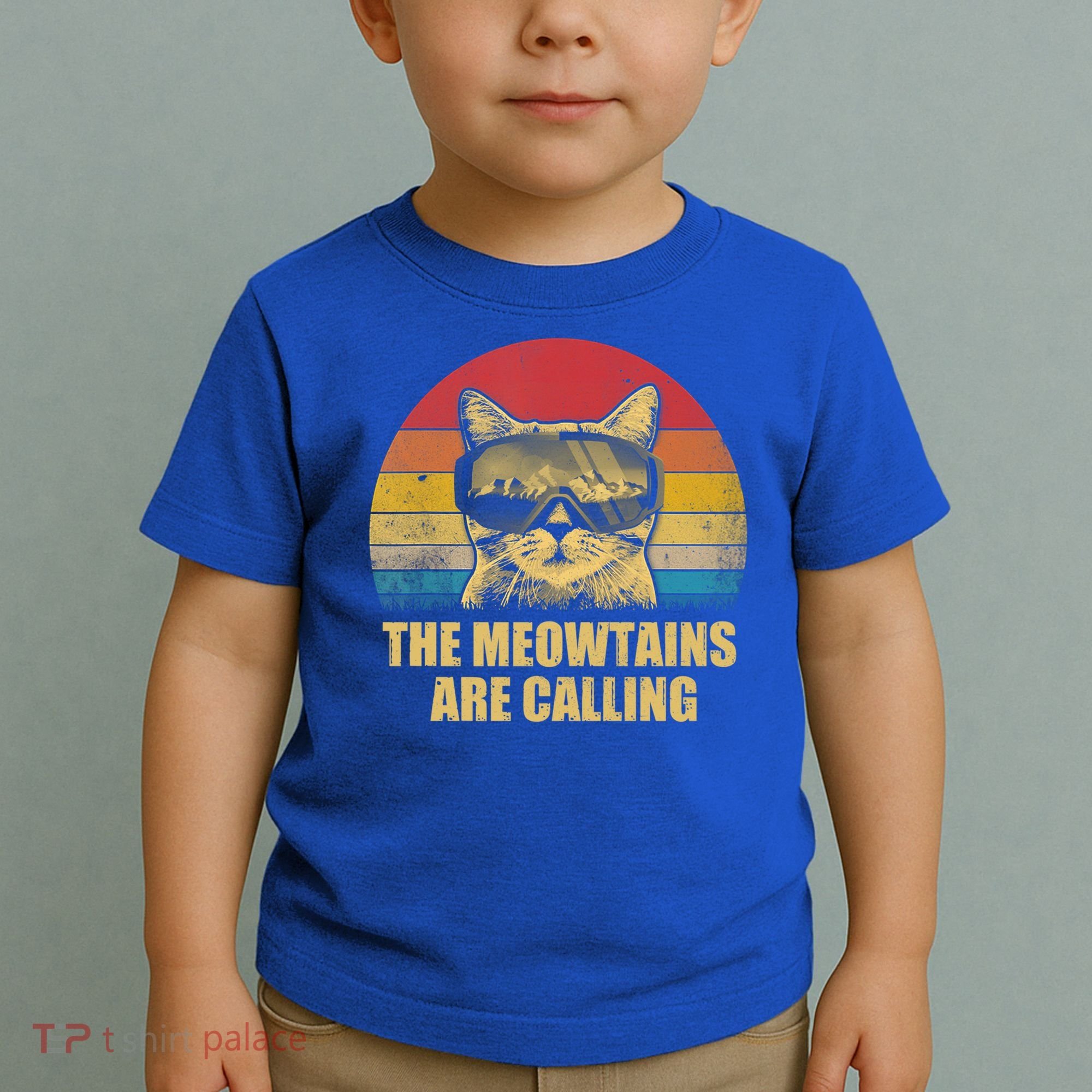 The Meowtains Are Calling Funny Cat Ski Snowboard Goggles Gift Toddler T-Shirt
