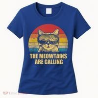 The Meowtains Are Calling Funny Cat Ski Snowboard Goggles Gift Women's T-Shirt thumb 0