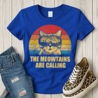 The Meowtains Are Calling Funny Cat Ski Snowboard Goggles Gift Women's T-Shirt thumb 3