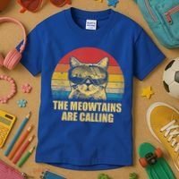 The Meowtains Are Calling Funny Cat Ski Snowboard Goggles Gift Kids T-Shirt thumb 3