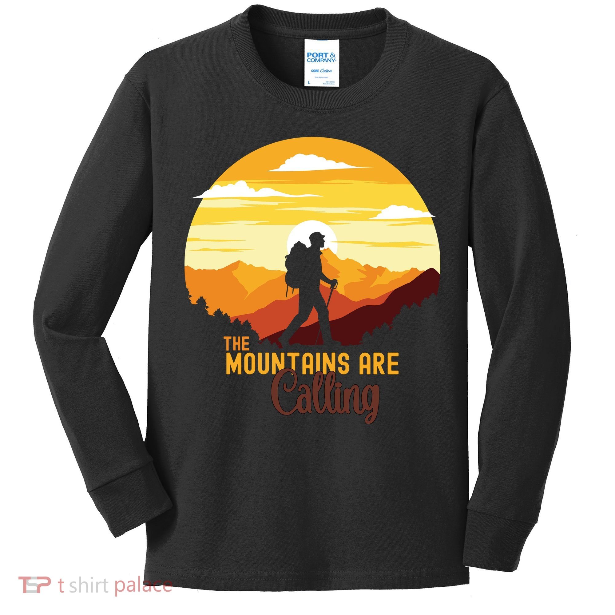 The Mountains Are Calling Kids Long Sleeve Shirt