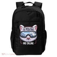 The Meowtains Are Calling Ski Snowboard Skiing Snowboarding Gift Backpack thumb 0