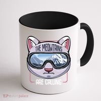 The Meowtains Are Calling Ski Snowboard Skiing Snowboarding Gift Coffee Mug thumb 1