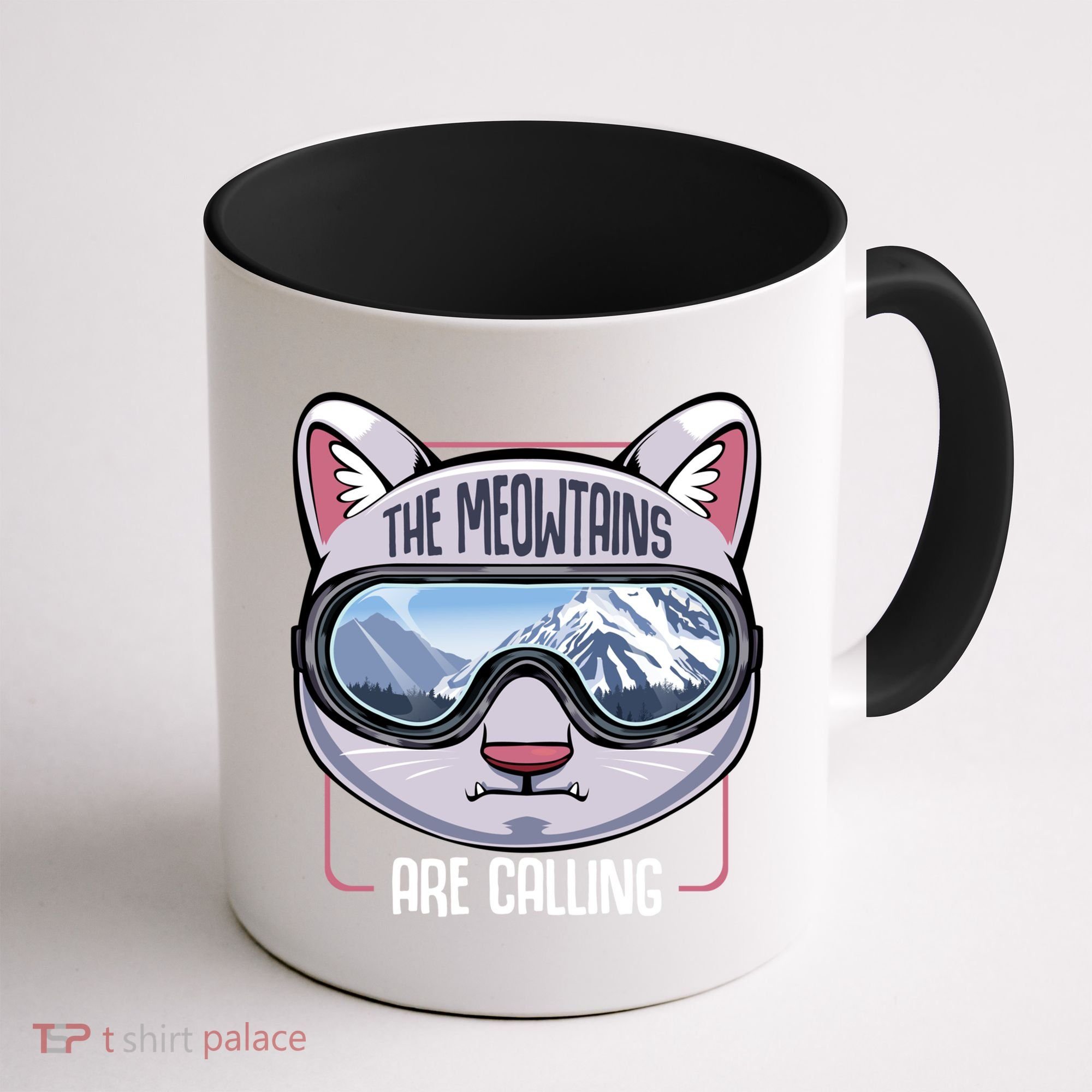 The Meowtains Are Calling Ski Snowboard Skiing Snowboarding Gift Coffee Mug