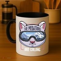 The Meowtains Are Calling Ski Snowboard Skiing Snowboarding Gift Coffee Mug thumb 4