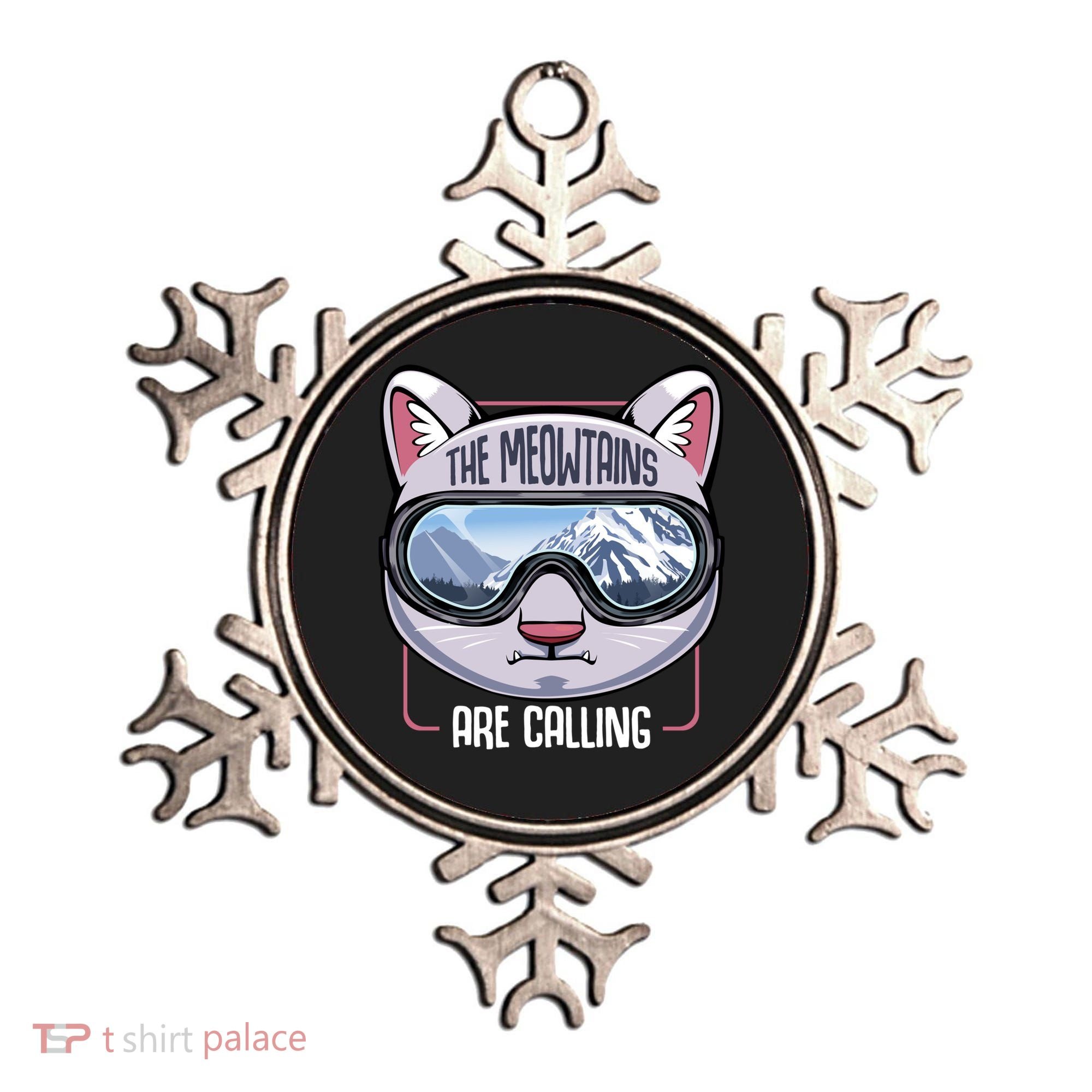 The Meowtains Are Calling Ski Snowboard Skiing Snowboarding Gift Ornament
