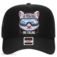 The Meowtains Are Calling Ski Snowboard Skiing Snowboarding Gift Hat thumb 0