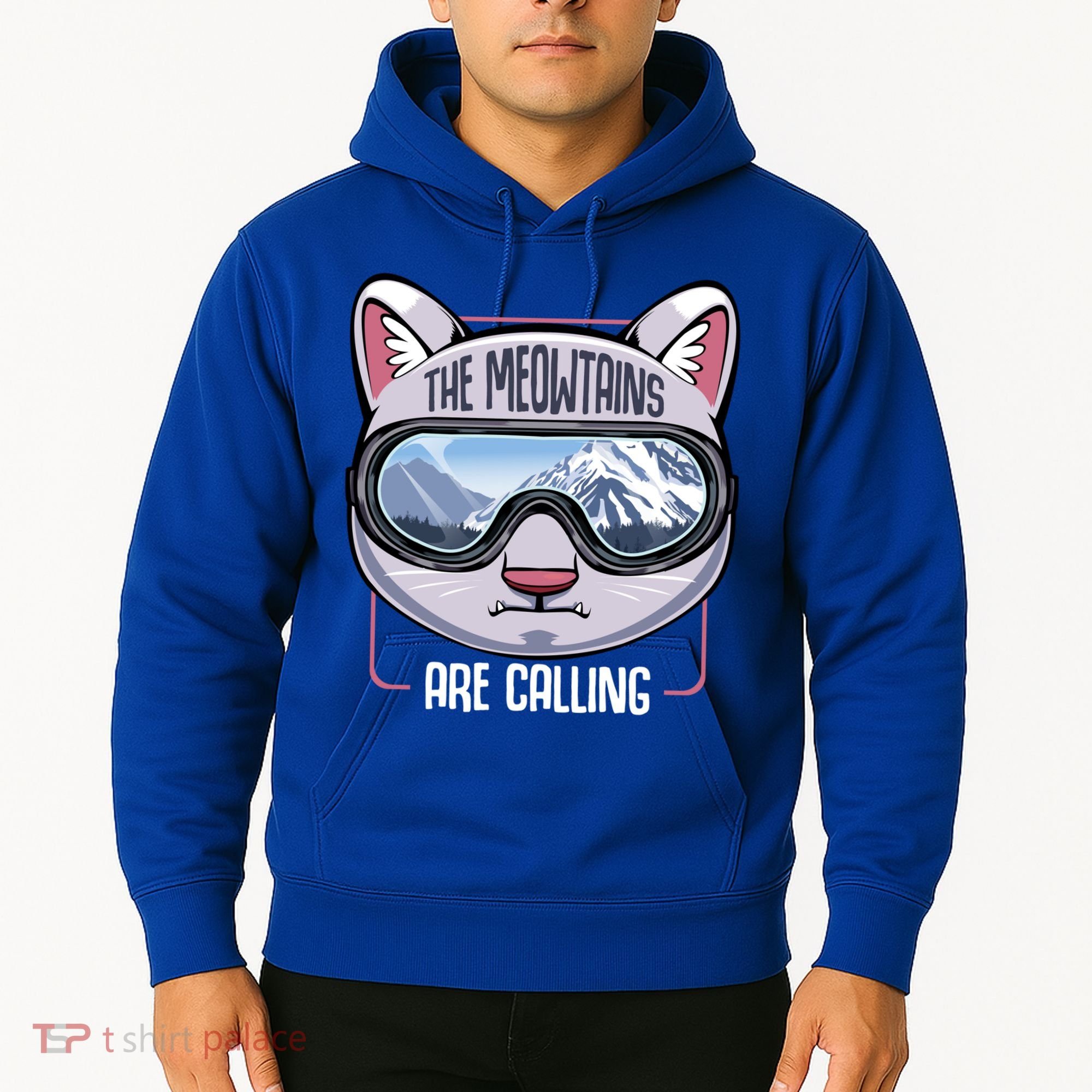 The Meowtains Are Calling Ski Snowboard Skiing Snowboarding Gift Hoodie