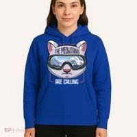 The Meowtains Are Calling Ski Snowboard Skiing Snowboarding Gift Hoodie thumb 5