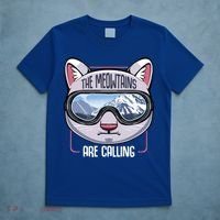 The Meowtains Are Calling Ski Snowboard Skiing Snowboarding Gift T-Shirt thumb 5