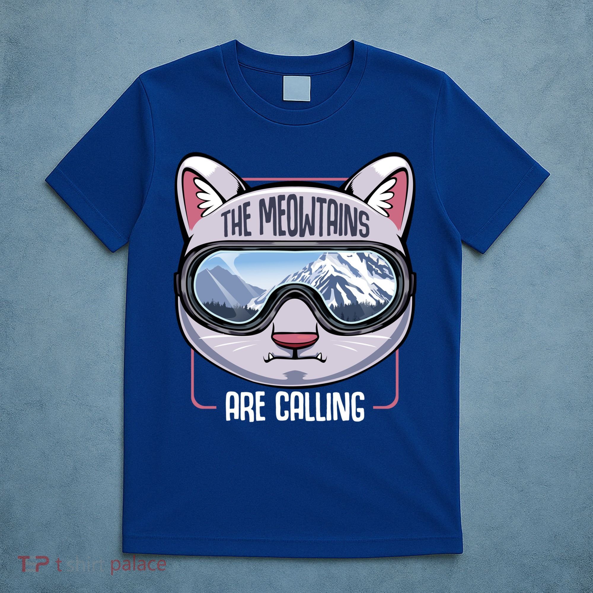 The Meowtains Are Calling Ski Snowboard Skiing Snowboarding Gift T-Shirt