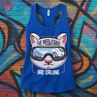 The Meowtains Are Calling Ski Snowboard Skiing Snowboarding Gift Women's Tank Top thumb 3