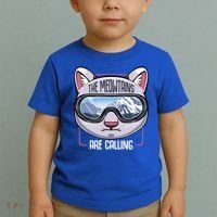 The Meowtains Are Calling Ski Snowboard Skiing Snowboarding Gift Toddler T-Shirt thumb 2