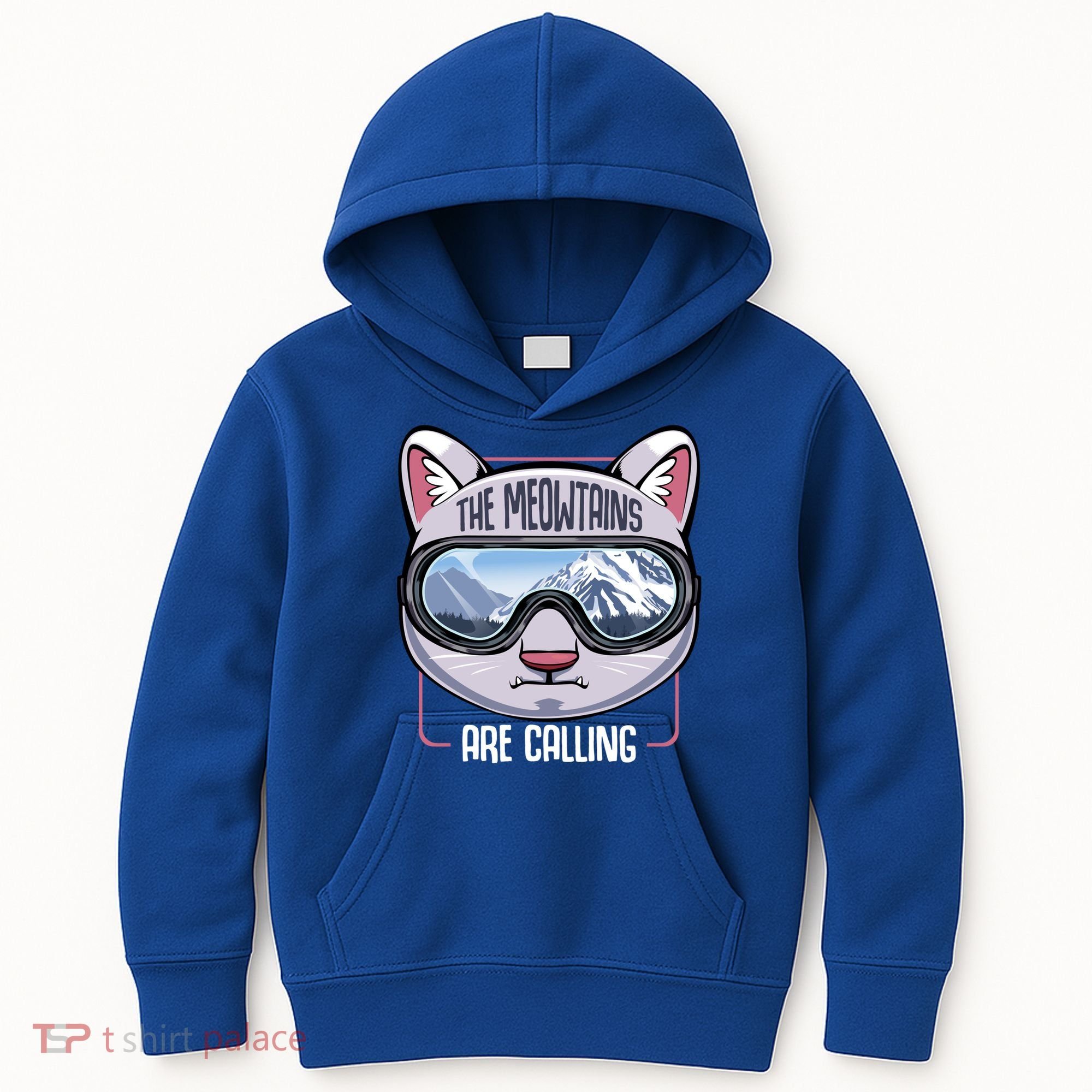 The Meowtains Are Calling Ski Snowboard Skiing Snowboarding Gift Kids Hoodie