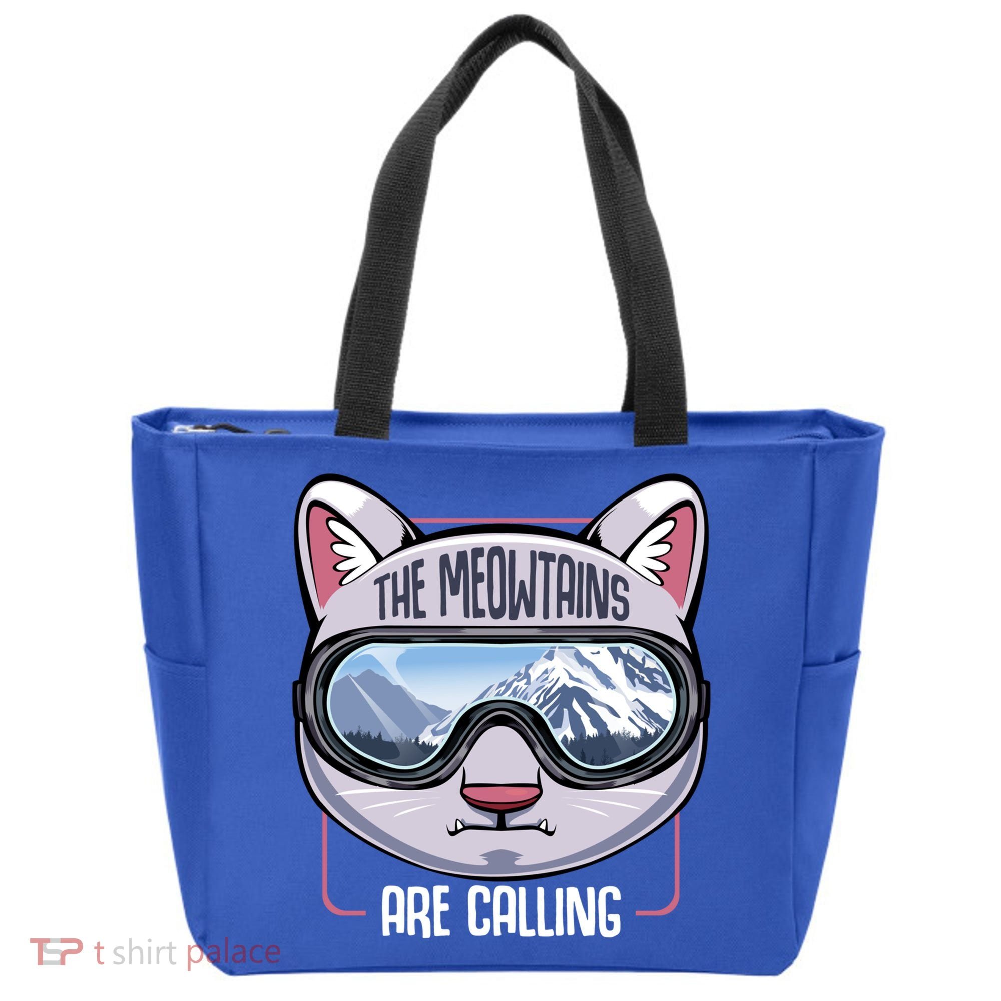 The Meowtains Are Calling Ski Snowboard Skiing Snowboarding Gift Tote Bag