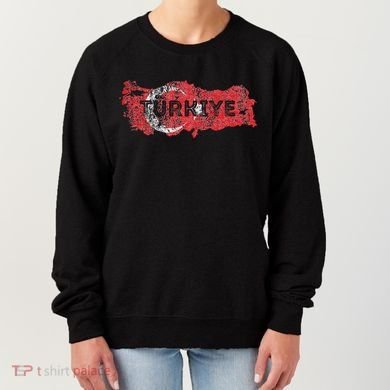 Turkish Map And Flag Souvenir Distressed Turkiye Women's Sweatshirt