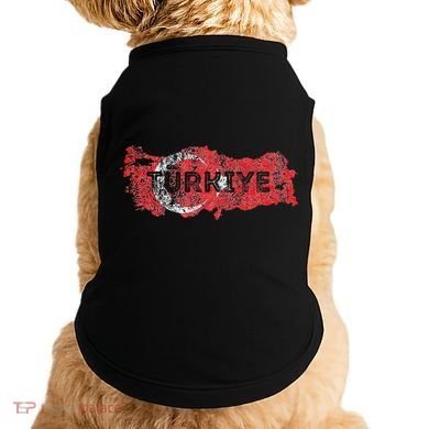 Turkish Map And Flag Souvenir Distressed Turkiye Doggie Tank