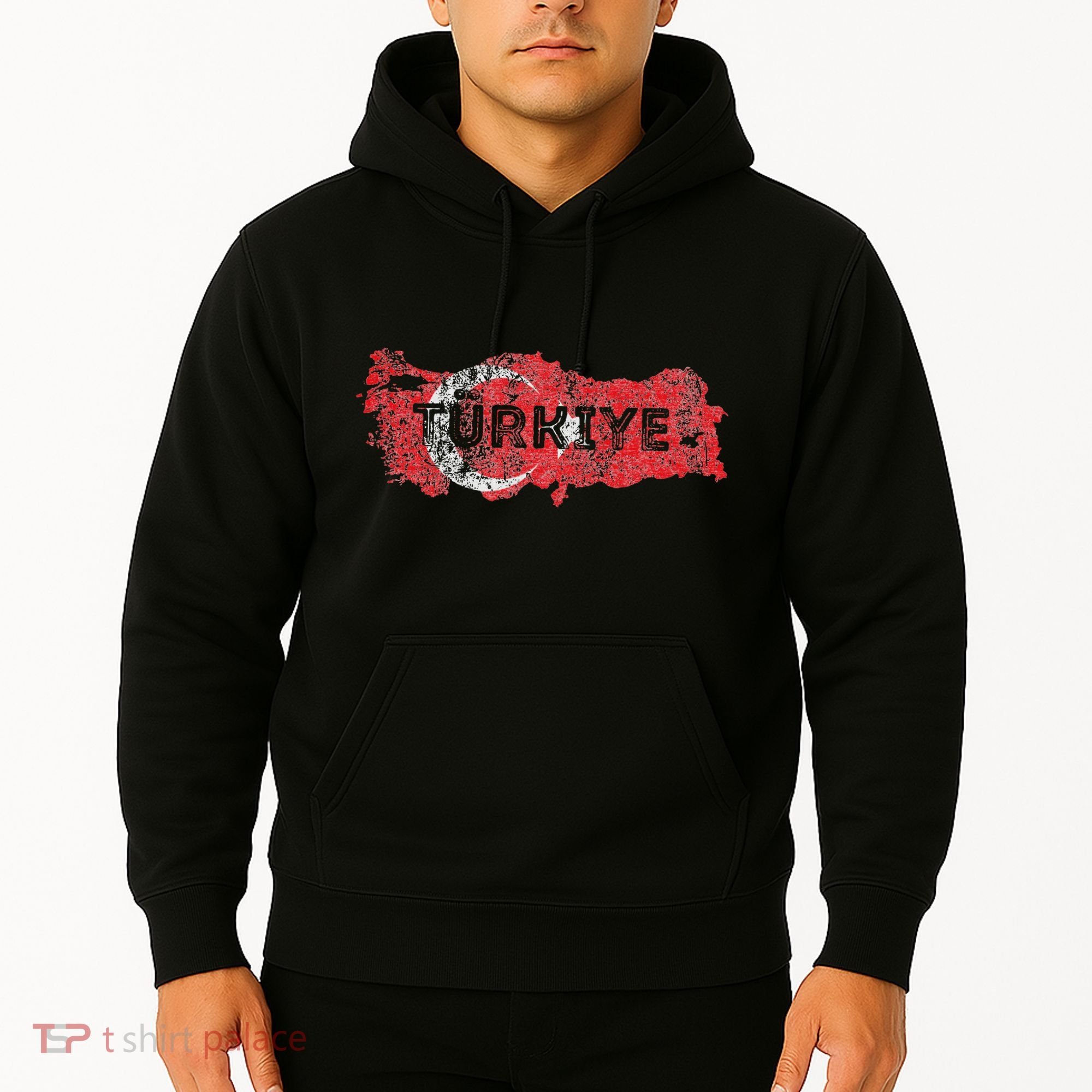 Turkish Map And Flag Souvenir Distressed Turkiye Hoodie