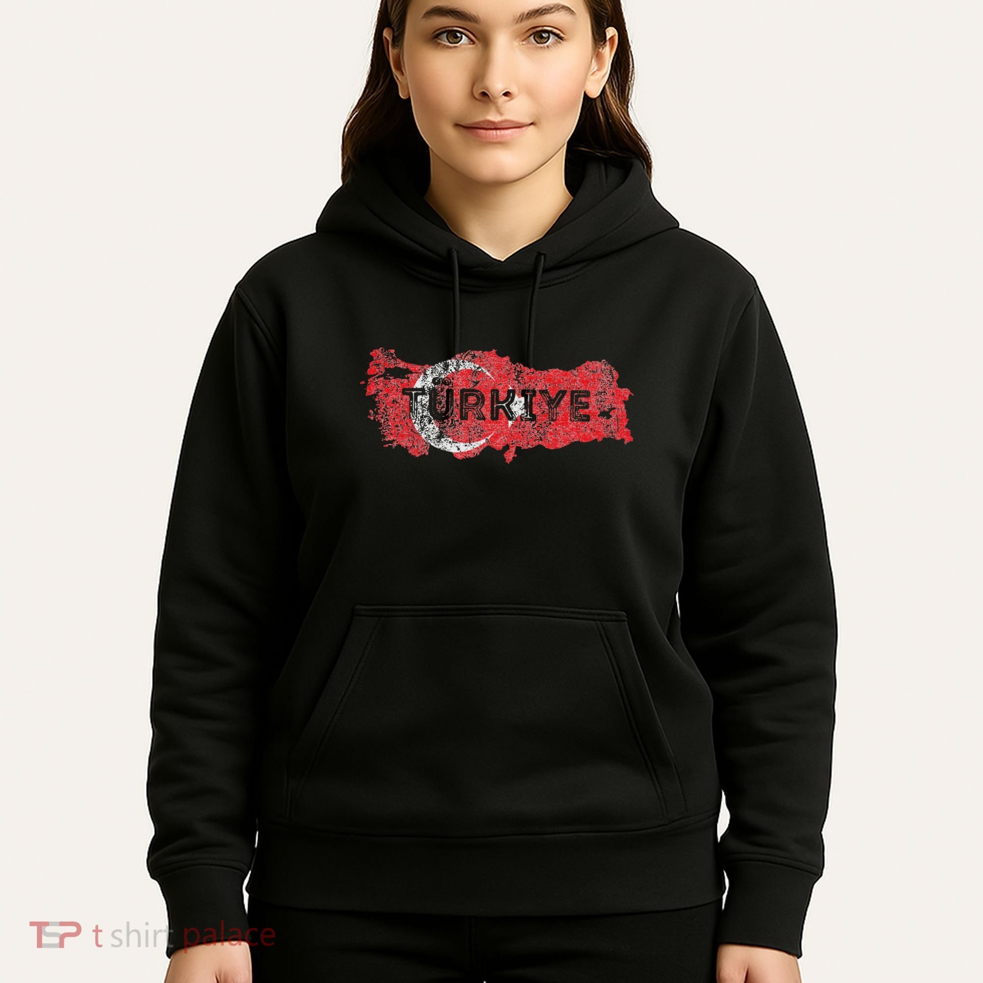 Turkish Map And Flag Souvenir Distressed Turkiye Hoodie