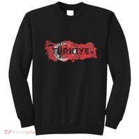 Turkish Map And Flag Souvenir Distressed Turkiye Sweatshirt thumb 0