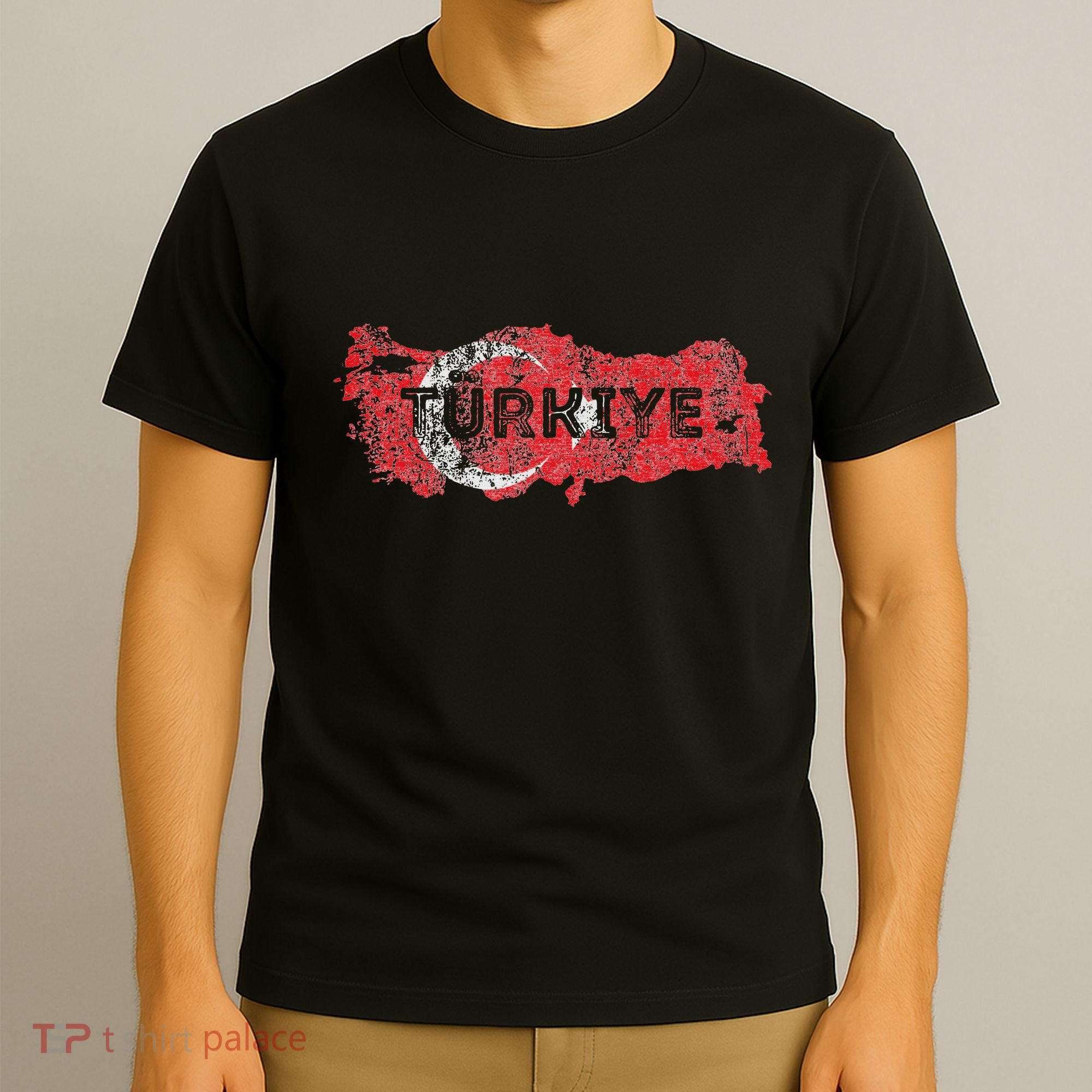 Turkish Map And Flag Souvenir Distressed Turkiye T-Shirt