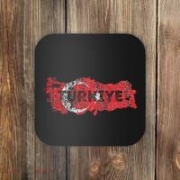 Turkish Map And Flag Souvenir Distressed Turkiye Coaster thumb 0