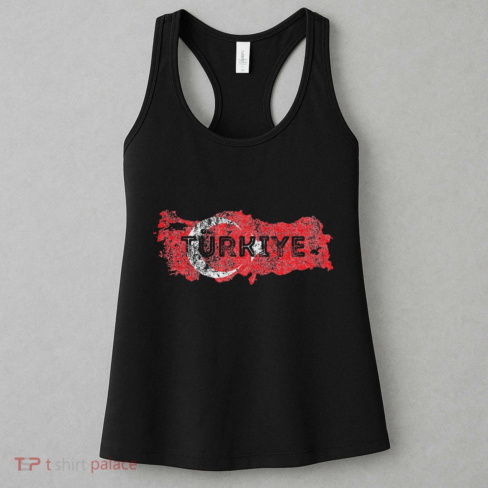 Turkish Map And Flag Souvenir Distressed Turkiye Women's Tank Top