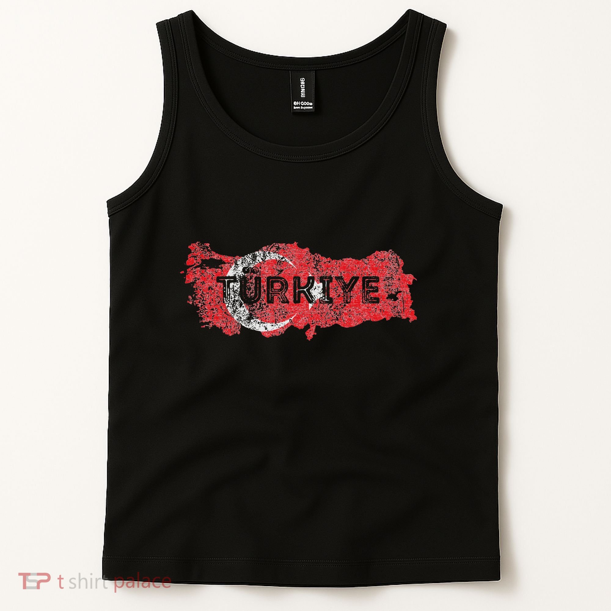 Turkish Map And Flag Souvenir Distressed Turkiye Tank Top