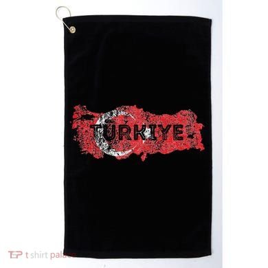 Turkish Map And Flag Souvenir Distressed Turkiye Golf Towel