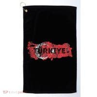 Turkish Map And Flag Souvenir Distressed Turkiye Golf Towel thumb 0