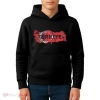 Turkish Map And Flag Souvenir Distressed Turkiye Kids Hoodie thumb 4