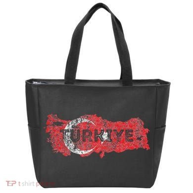 Turkish Map And Flag Souvenir Distressed Turkiye Tote Bag