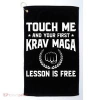 Touch Me And Your First Krav Maga Lesson Is Free Golf Towel thumb 0