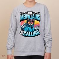 The Meowtains Are Calling Snowboard Cat Skiing Women's Sweatshirt thumb 0