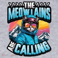 The Meowtains Are Calling Snowboard Cat Skiing Women's Sweatshirt thumb 2