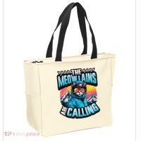 The Meowtains Are Calling Snowboard Cat Skiing Tote Bag thumb 2