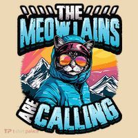 The Meowtains Are Calling Snowboard Cat Skiing Tote Bag thumb 4
