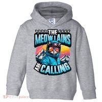 The Meowtains Are Calling Snowboard Cat Skiing Toddler Hoodie thumb 0