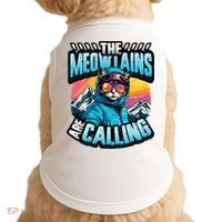 The Meowtains Are Calling Snowboard Cat Skiing Doggie Tank thumb 0