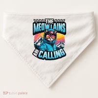 The Meowtains Are Calling Snowboard Cat Skiing USA-Made Doggie Bandana thumb 0