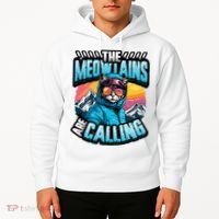 The Meowtains Are Calling Snowboard Cat Skiing Hoodie thumb 2