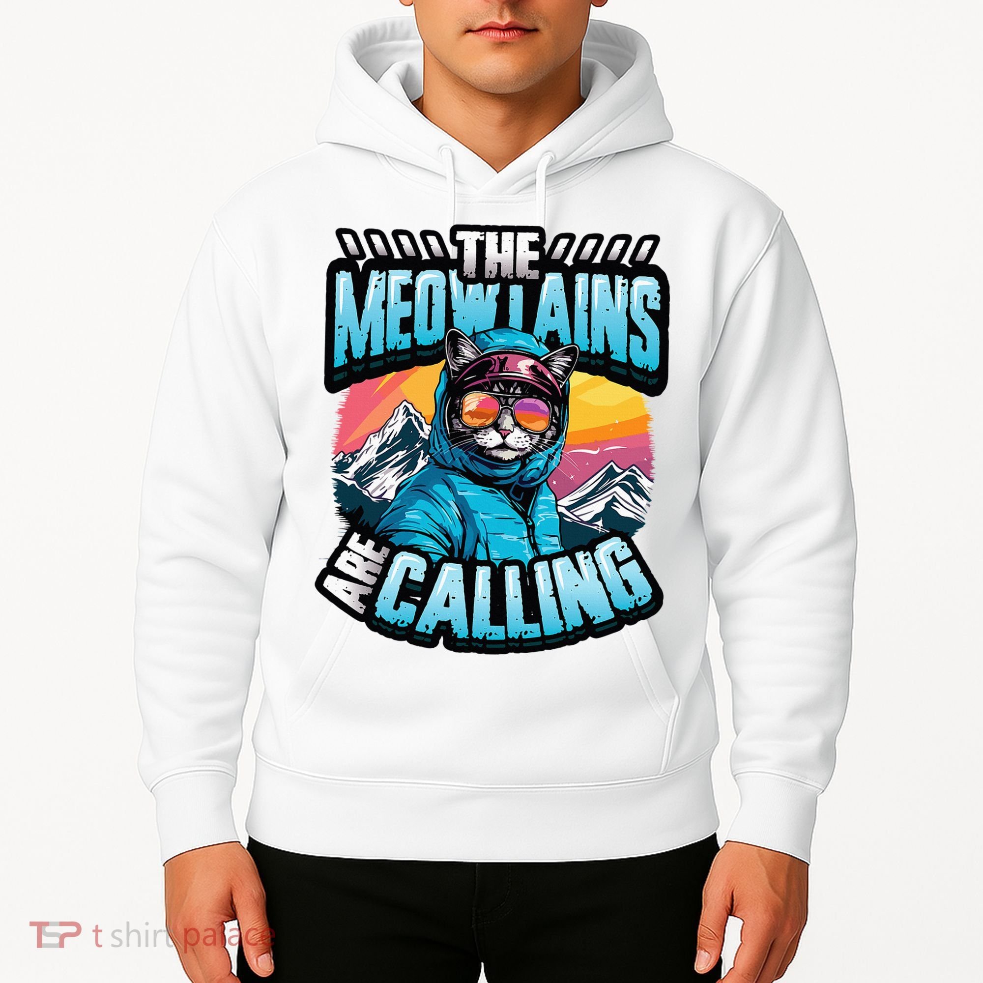 The Meowtains Are Calling Snowboard Cat Skiing Hoodie