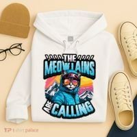 The Meowtains Are Calling Snowboard Cat Skiing Hoodie thumb 4