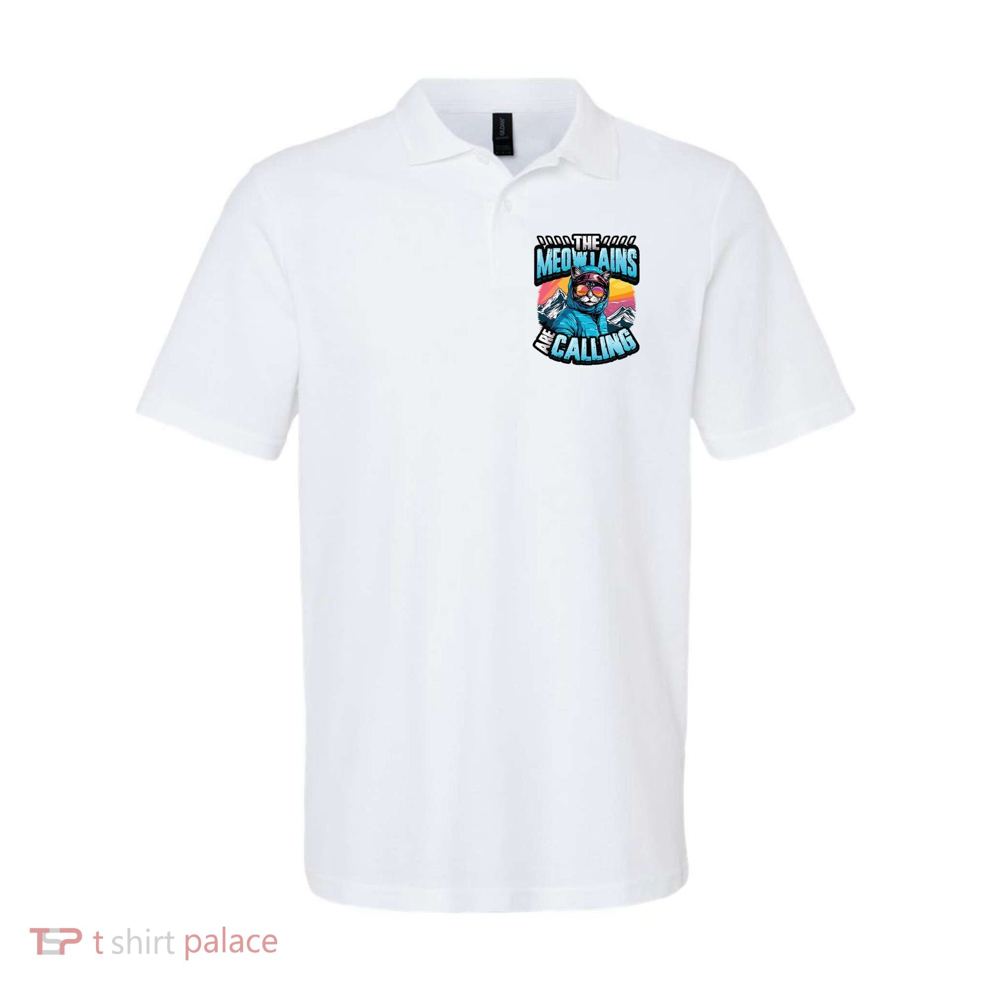 The Meowtains Are Calling Snowboard Cat Skiing Polo