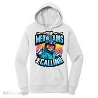 The Meowtains Are Calling Snowboard Cat Skiing Women's Hoodie thumb 0